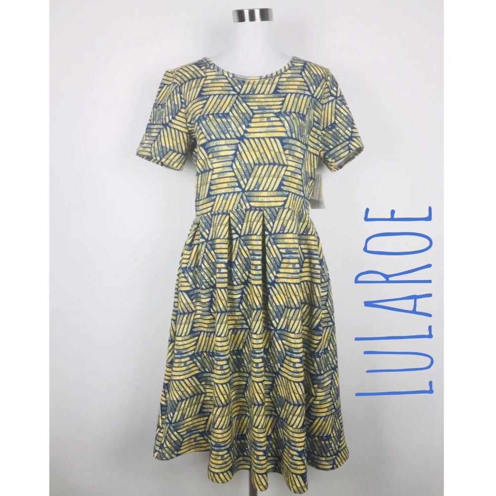 LuLaRoe Amelia Dress Geometric Pattern Sz XL